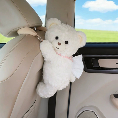 Car tissue box/set cute bear and rabbit - wall-mounted-tissue-box-little-white-bear