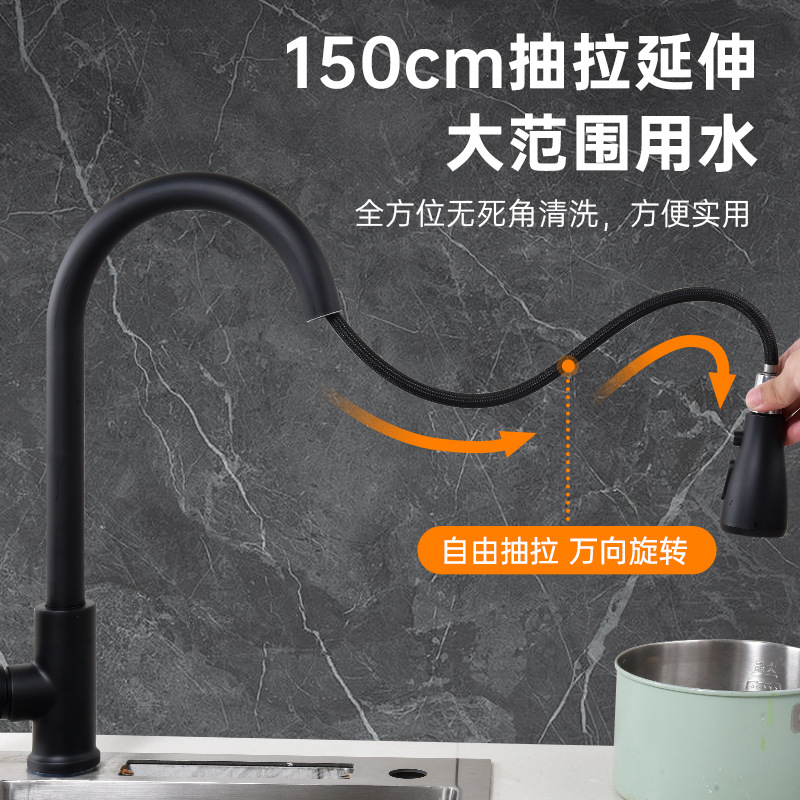 Fabricante de grifos de extracción de cocina al por mayor frío y calor dos en uno, fregadero extendido a prueba de salpicaduras para el hogar, fregadero para lavar verduras