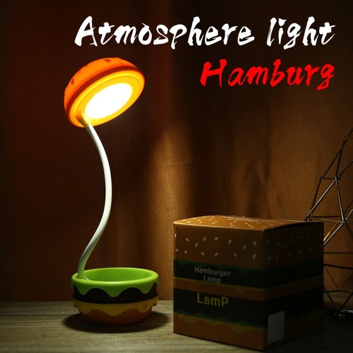 Cross-border new product hamburger table lamp foldable with storage box Xiaohongshu internet celebrity same style hamburger night light