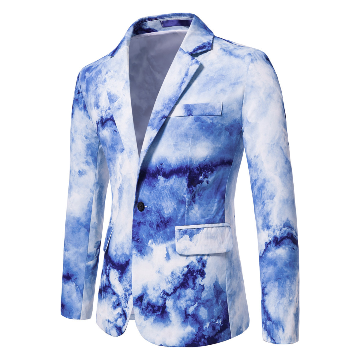 Vente chaude nouvelle jeunesse hommes à la mode imprimé boutonnage costume décontracté veste une pièce pour les hommes_voghion.com