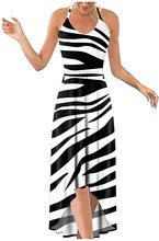 欧美外贸女装亚马逊eBay2022新款夏季无袖吊带长裙潮流印花连衣裙