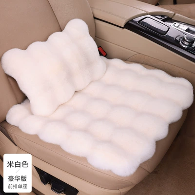 Seat cushion, seat cover – Winter car seat cushion bubble - off-white-bubble-velvet-single-cushion-waist-pillow