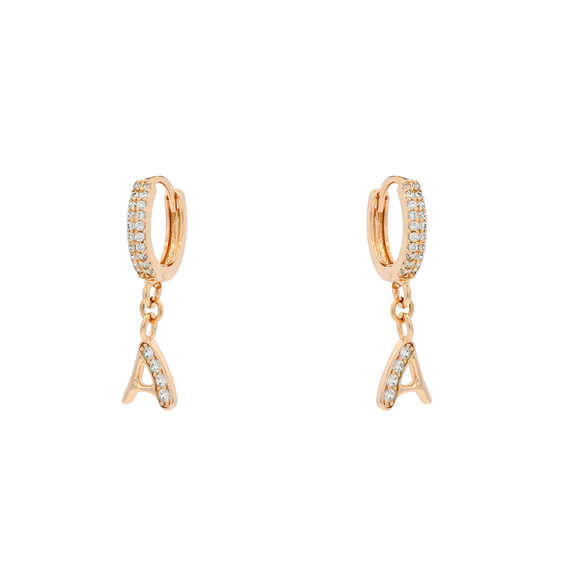 Xuping aleación de cobre galvanizado 18k estilo ruso nicho temperamento letras pendientes de moda retro pendientes de mujer