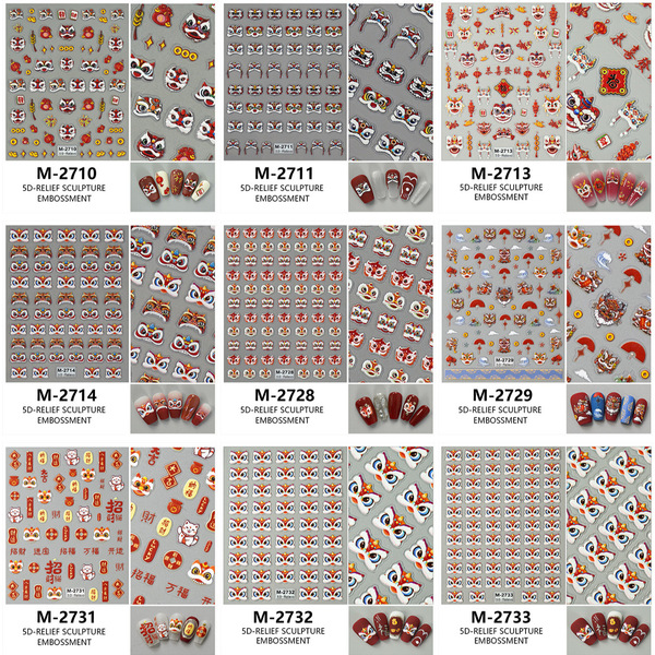Three dimensional fresh nail stickers for nails