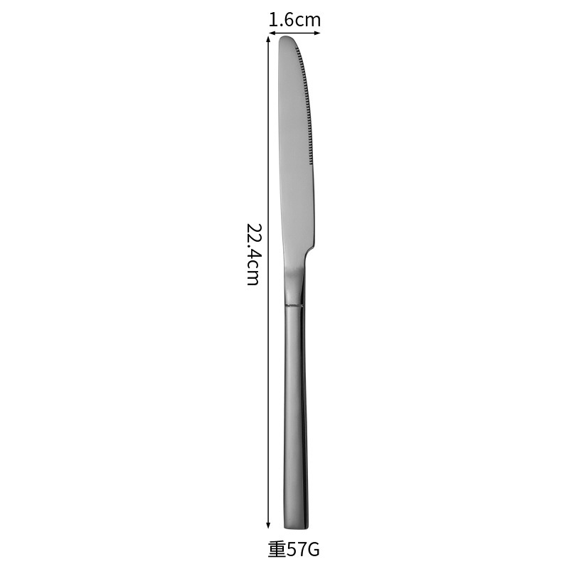 甲晟410不锈钢刀叉勺子西餐具多规格骑士镜面抛光方柄公司礼品|undefined
