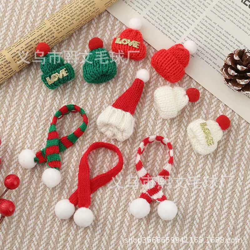 Small hat, scarf, doll, decorations