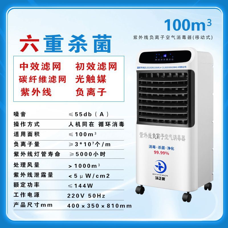 100 cubos de luz ultravioleta móvil (fotocatalizador)