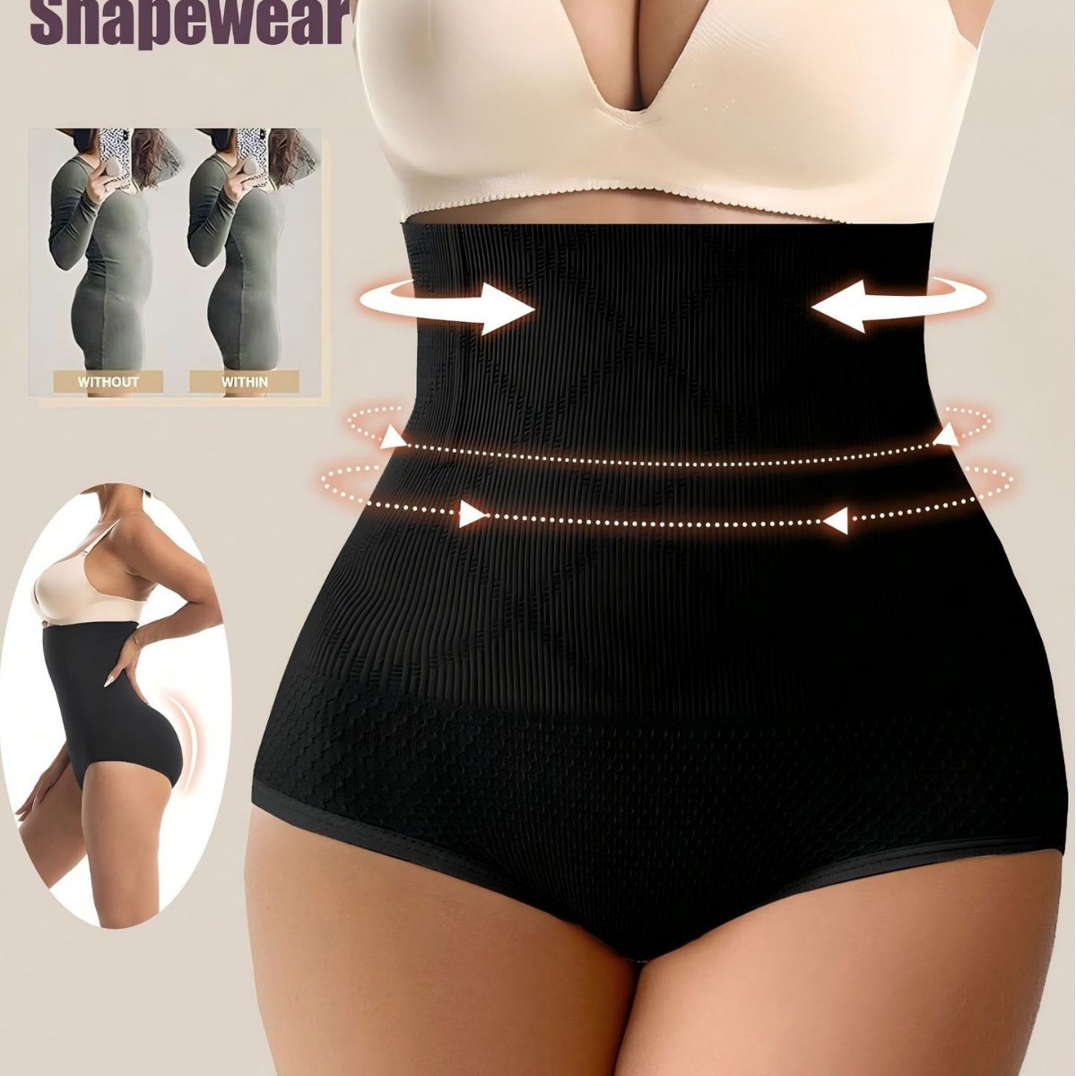Transfronterizos elásticos de cintura alta abdominal, pantalones abdominales, pantalones abdominales, pantalones de belleza, pantalones de belleza de mujer image 1