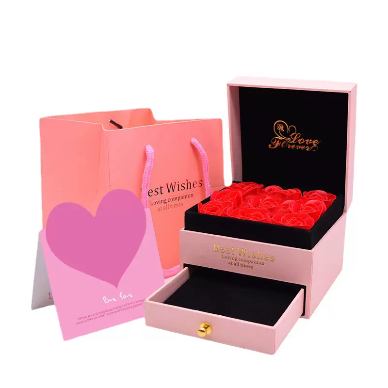 摩天轮礼盒套装单层双层永生花玫瑰花现货批发可一件代发制定