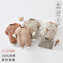 婴儿纯棉外出服秋冬无骨a类哈衣新生儿长袖连体衣爬服连体衣