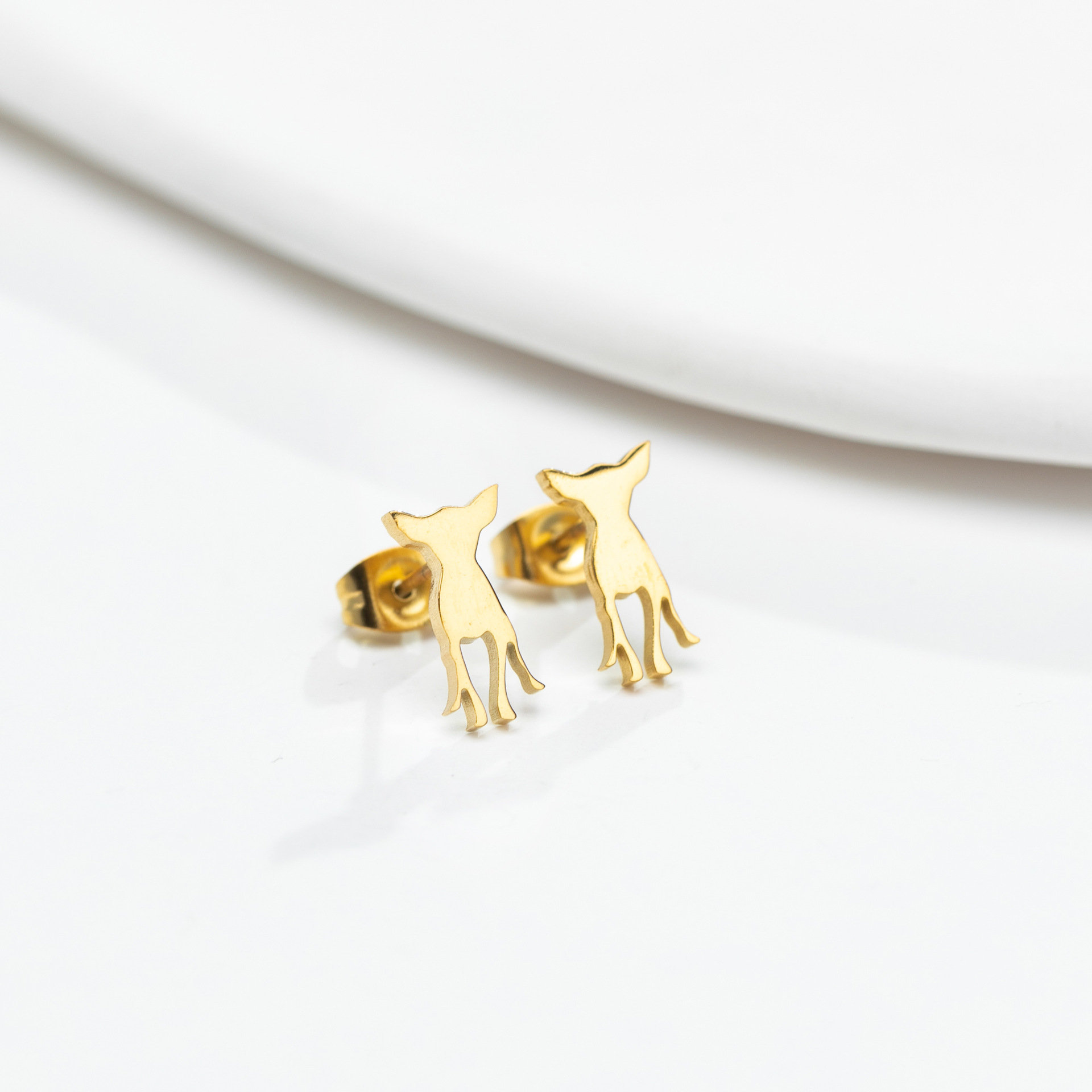 Fashion Dog Stainless Steel Plating Ear Studs 1 Pair display picture 4