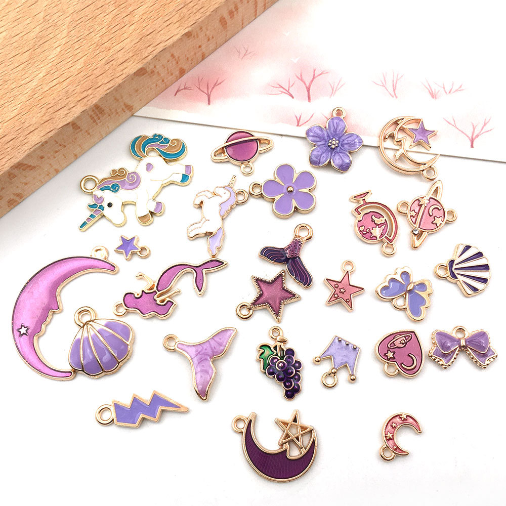 1 Piece Alloy Moon Unicorn Flower Pendant DIY Jewelry Accessories Earrings Necklace display picture 1