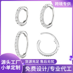 沢森F136チタン合金一体式のダイヤモンドイヤリング精雕のジルコンG23チタン丸线イヤリング耳轮