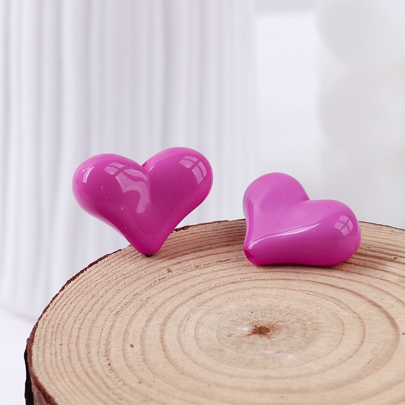 2g Weight Beads Jewelry Making Type DIY Ornament Accessories Classification 1 Piece Quantity Acrylic Material Heart Shape Pattern All Seasons Season Sweet, Simple Style Style 1 Piece Acrylic Heart Shape Beads DIY Ornament Accessories 3