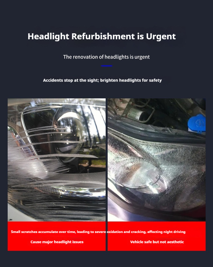 Cross-Border Special Supply Car Headlight Refurbishment Repair Fluid Tool Kit for Cleaning Scratches and Yellowing on Car Lights, Quick Brightening Coating