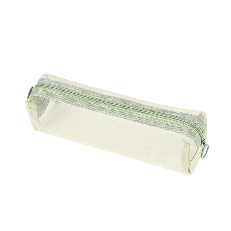 Bolsa de lápiz de malla de nylon transparente creativa ins en la caja de lápiz de papelería de gran capacidad especial para niños y niñas