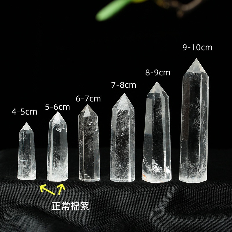 メーカー卸売ナチュラルホワイトクリスタルコラムシングルポイント六角形クリスタルコラム原石研磨工芸品装飾品|undefined