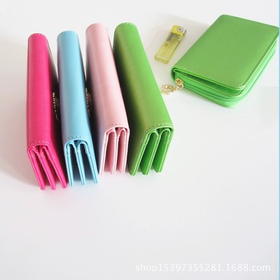 时尚女短款手拿多卡位卡包拉链钱包多色可定制logo零钱多功能|ru