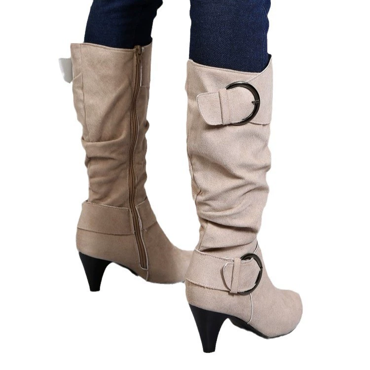 Matte belt, buckle, high boots heels, wish, Amazon