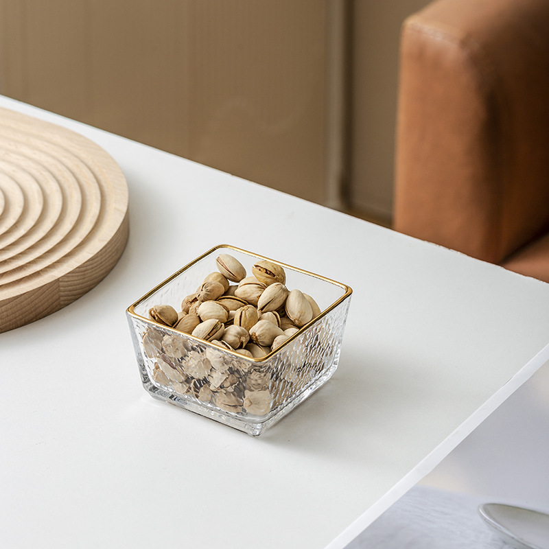 Plato de frutas de vidrio, plato de frutas de lujo ligero casero con cubierta de barra KTV creativo de bocadillos, plato de bocadillos