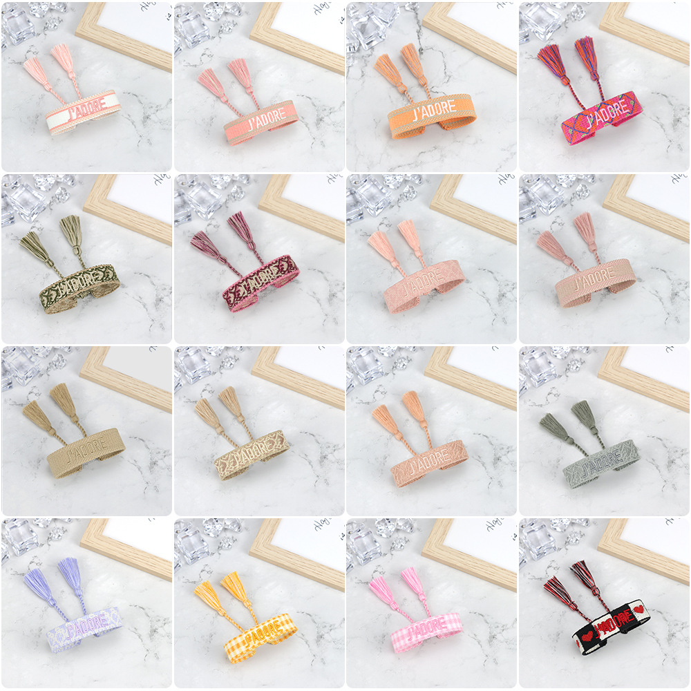 6g Weight Bracelets Classification Daily Occasion rope Material Letter Pattern Women'S Gender Knitting Design Fashion Style Fashion Letter Rope Knitting Women's Bracelets 4