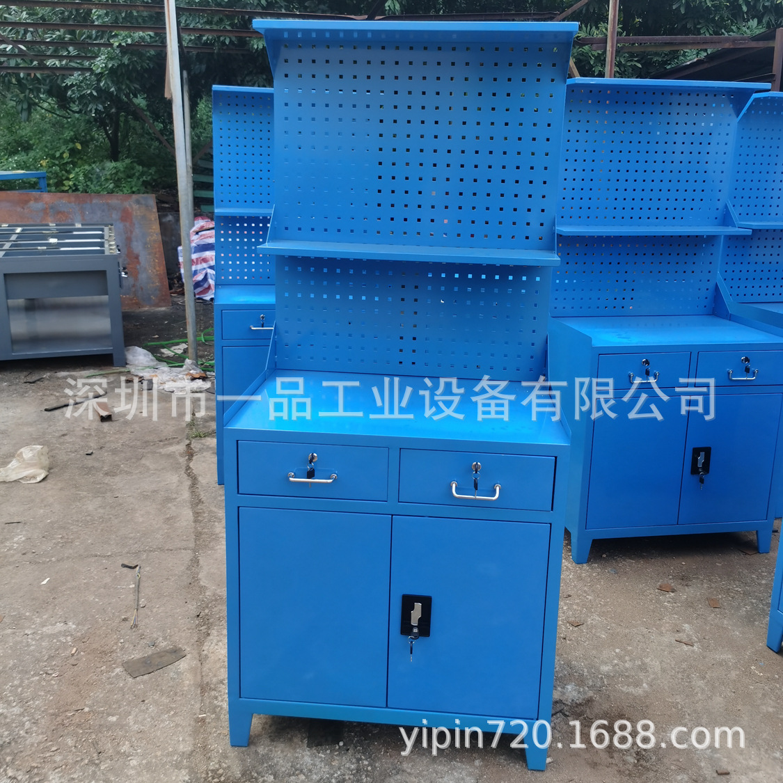 车间模具铁板工作台飞模钳工带挂板钢板维修平台重型操作台虎钳台