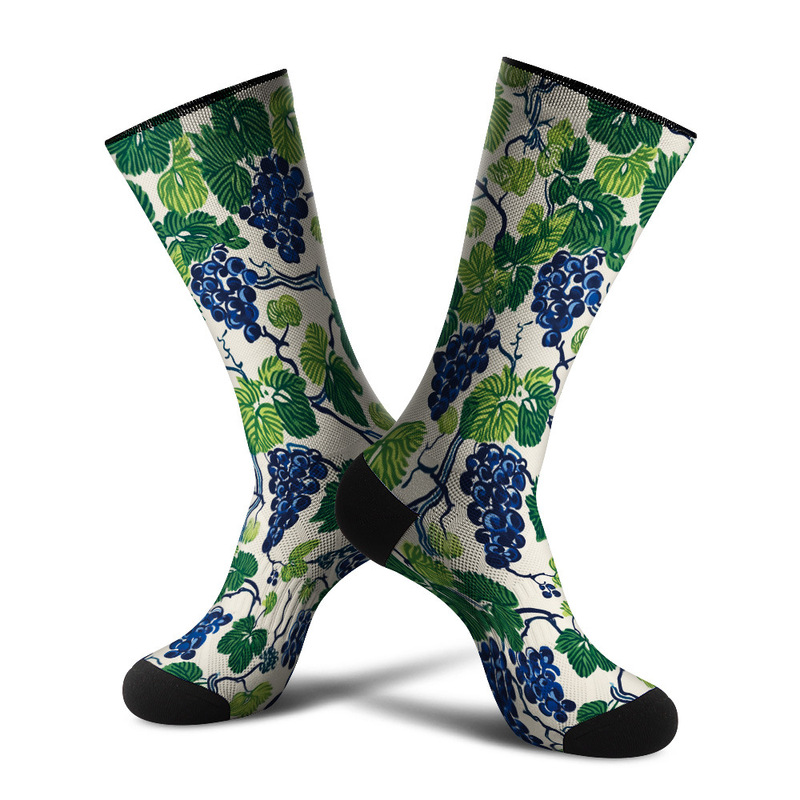 360 seamless digital printing 3D digital printing trend socks grape vine fresh natural wind stockings 360 seamless digital printing 3D digital printing trend socks grape vine fresh natural wind stockings