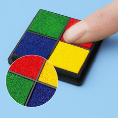 Factory wholesale children DIY doodle 4-color ink pad 4cm finger painting drawing erasable stamp can be washed paint ink pad