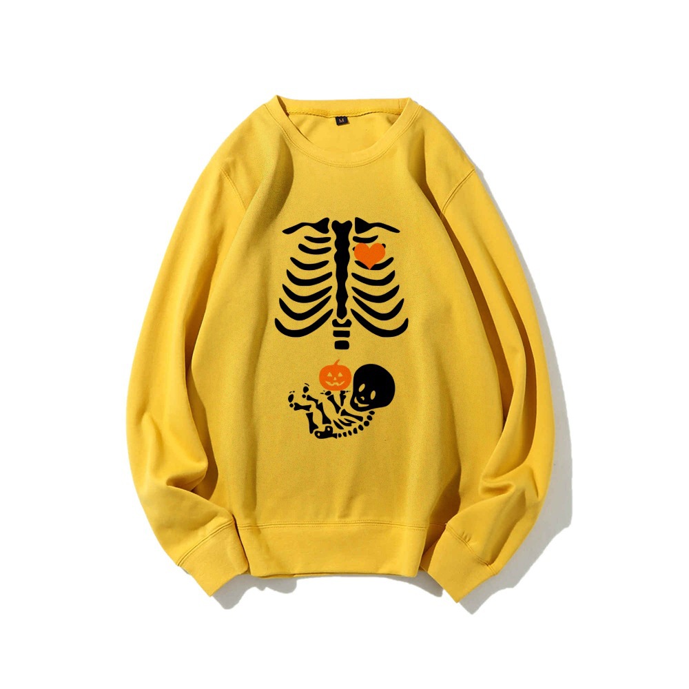 Skeleton Halloween Maternity Sweatshirt Funny Pregnancy
