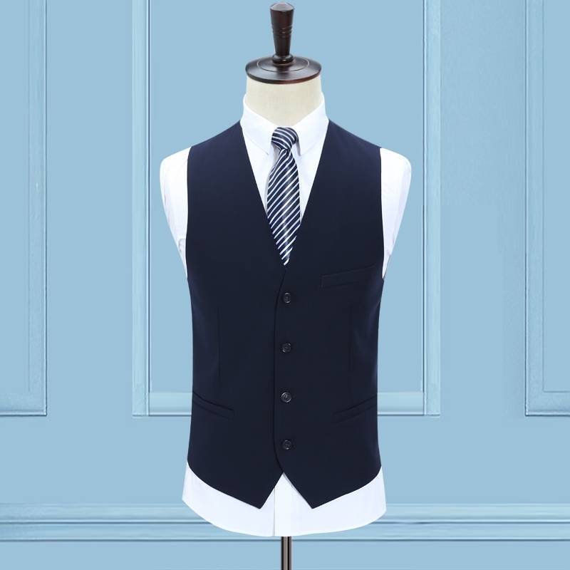 Qian Hong Single-piece Vest Men's Spring Autumn and Winter Vest Slim-fit Korean-style Suit Vest Business Casual Vest