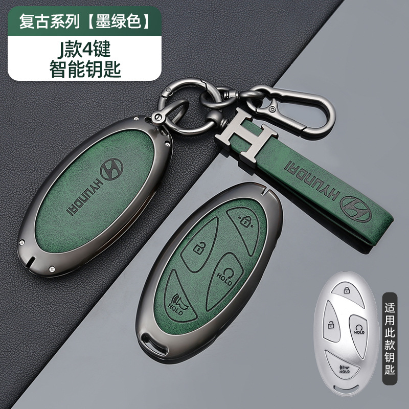 J 3버튼 스마트 레트로-다크그린 쉘+H링 가죽버클+말굽버클