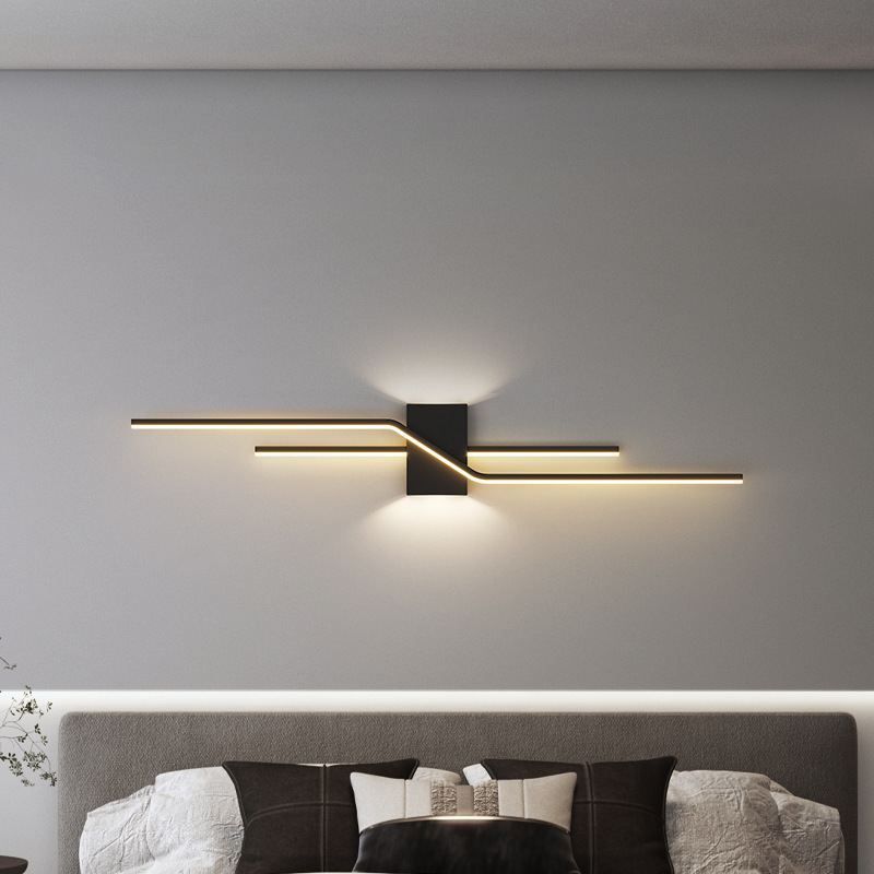 lámpara de pared de pared de lámpara de cama de dormitorio minimalista moderna creativa personalidad de la sala de estar TV de fondo lámpara de pared