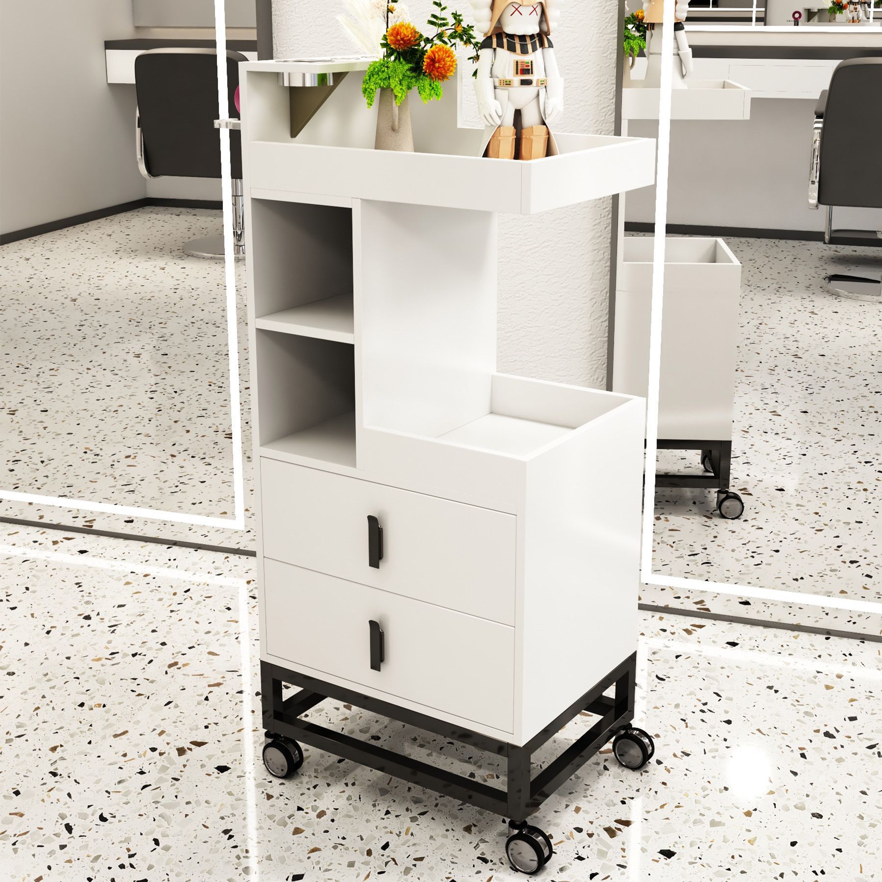 Gabinete de herramientas de peluquería especial almacenamiento armario de almacenamiento con cajón Gabinete de herramientas de peluquería red Gabinete de herramientas multicapa