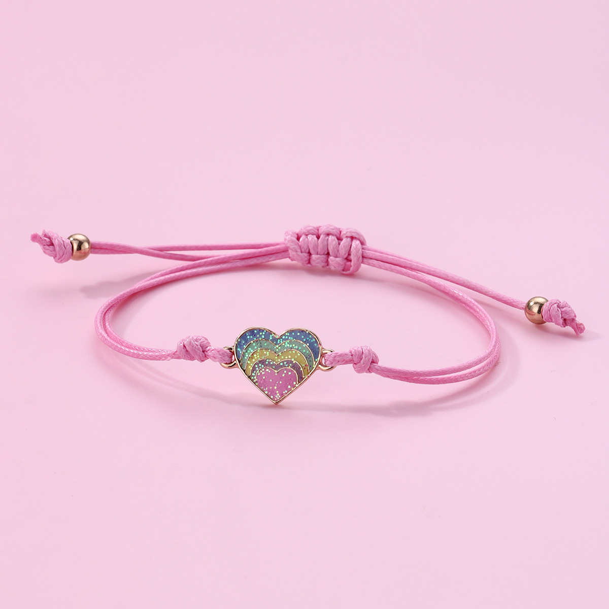 1 Set Quantity Cute Star Heart Shape Alloy Rope Enamel Kid'S Bracelets