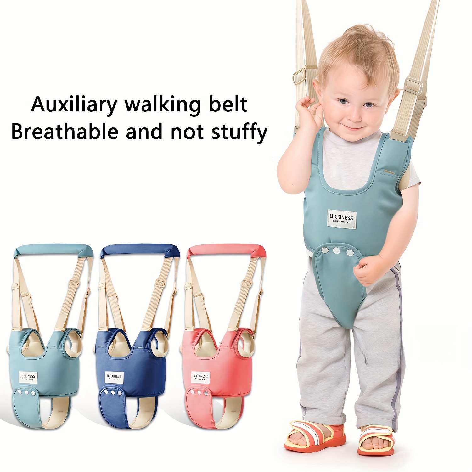 Newly Upgraded Baby Toddler Belt, Adjustable Toddler Walking Auxiliary Belt Crotch Reinforcement Design - All Year Round