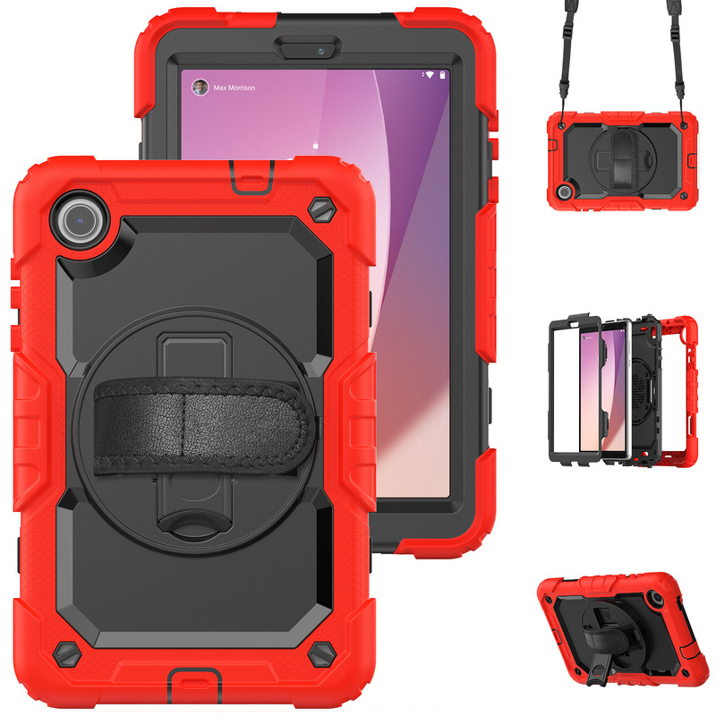Suitable for Lenovo Tab M8 4Th Generation 8inch Protective Case 9inch with Strap and Hand Strap Tb300Xu Silicone Pc Stand Anti-Slip Suitable for Lenovo Tab M8 4Th Generation 8inch Protective Case 9inch with Strap and Hand Strap Tb300Xu Silicone Pc Stand Anti-Slip