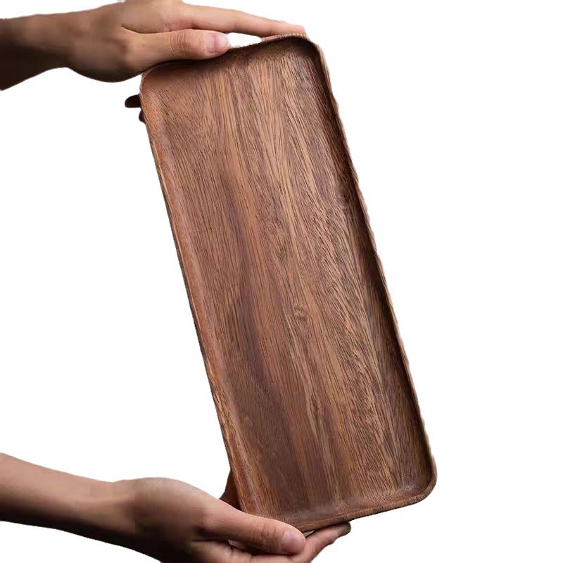 Juganoz estilo té de la tarde en el viento, comida, props de fotografía de estilo japonés plato de madera sólida bandeja de madera elíptica