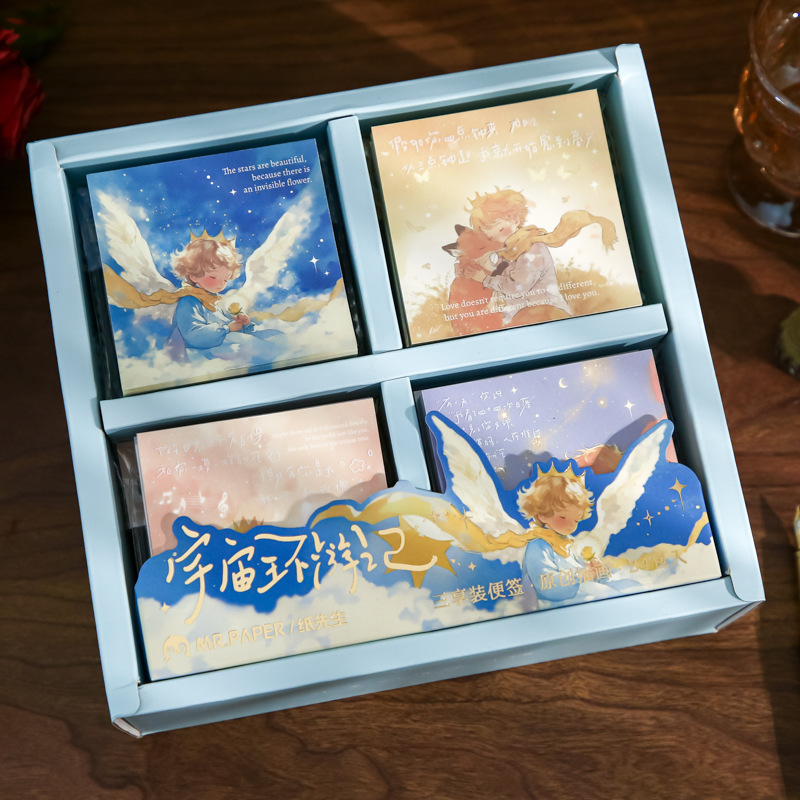 Papel Sr. San Xiang paquete de pegatinas de notas Viaje alrededor del universo serie de cuentas de mano material de decoración de mensajes de notas