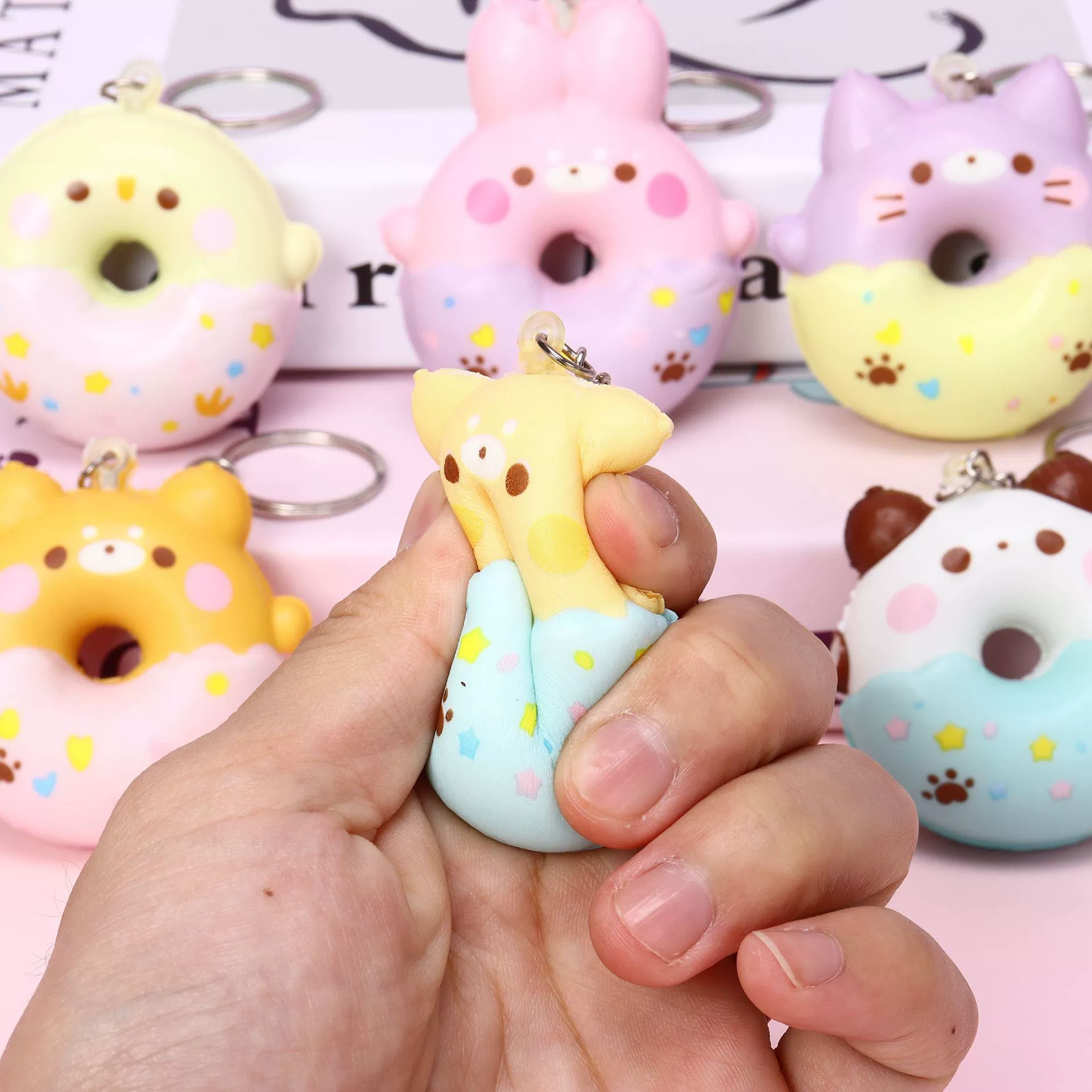 Симпатичные зверьки медленного отскока распаковки маленькие подвески медленного отскока сладкие игрушки pu подвеска вентиляции распаковки брелок