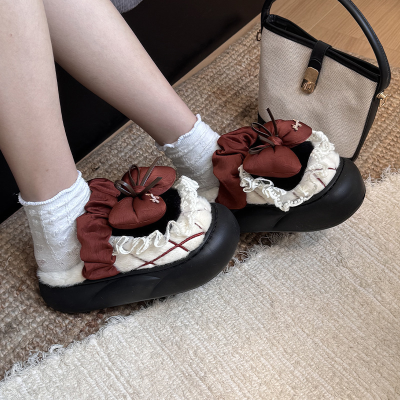 女冬季棉拖鞋家居家用厚底保暖毛拖鞋冬天外穿防滑居家毛绒拖鞋|undefined