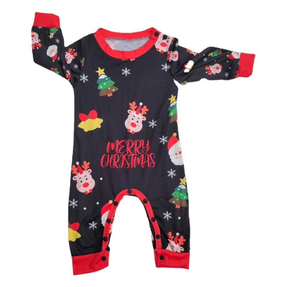 Amazon impresión transfronteriza familia bebé niños y niñas bebé con perro letras europeas Navidad padre-niño Pijamas