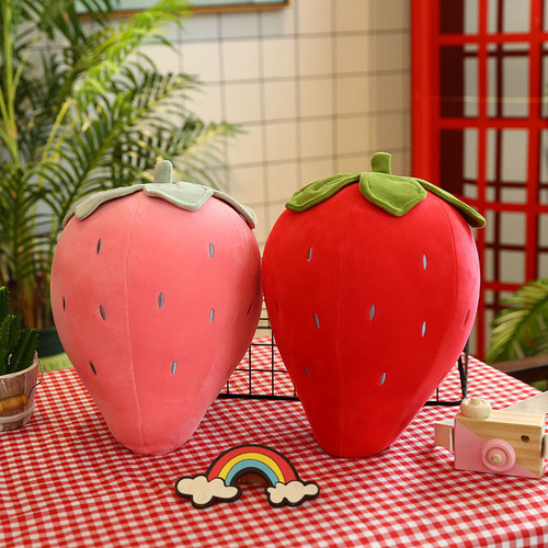 Creative strawberry pillow plush toy down cotton fruit cushion sleeping pillow children's holiday gift for girls
