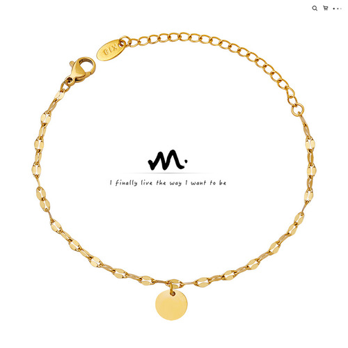 Elegant and Minimalist Titanium Steel Bracelet with 18K Gold Plating, E135