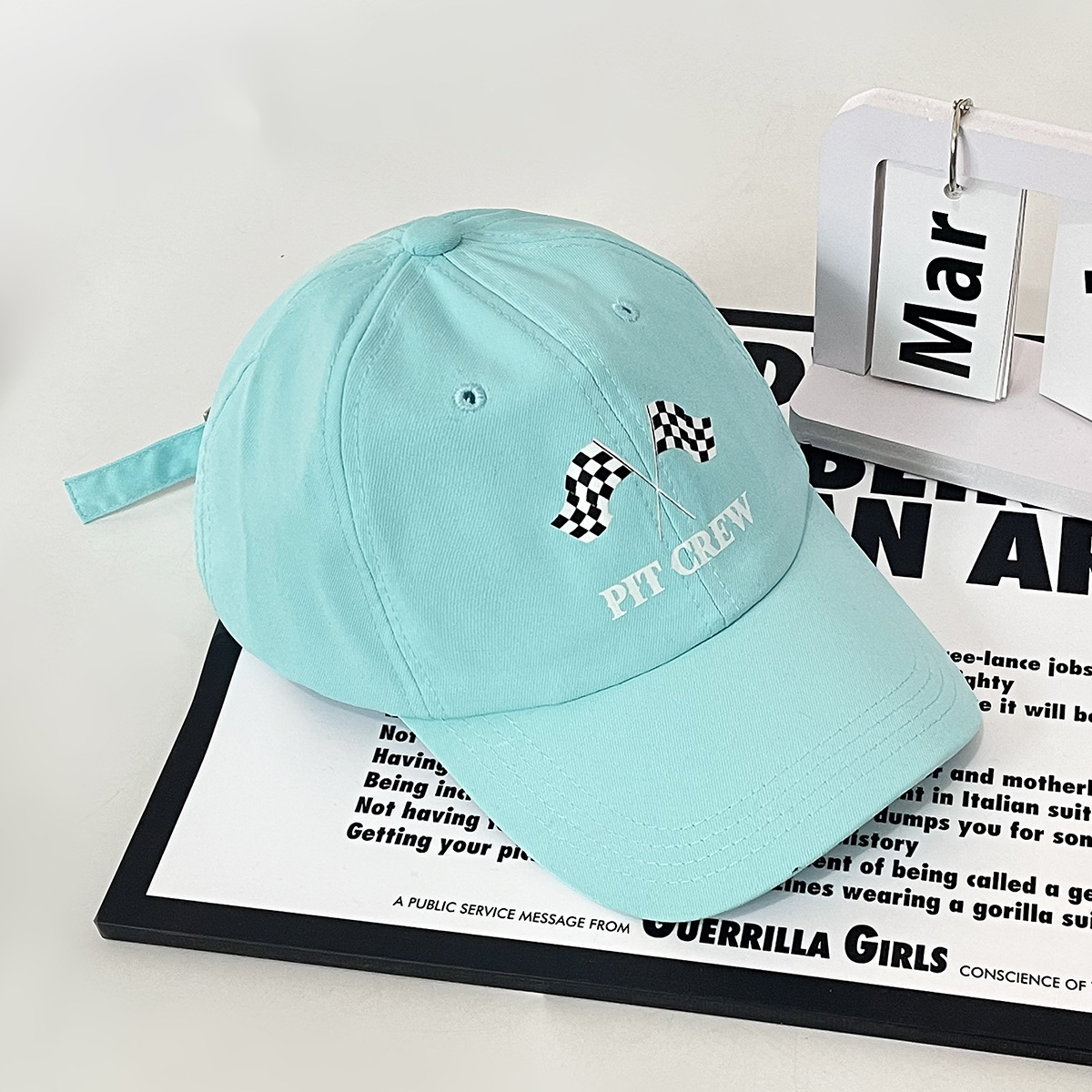 Unisex Baseball cap men's and women's fashion all black and white double flag printed baseball cap shade outdoor_voghion.com