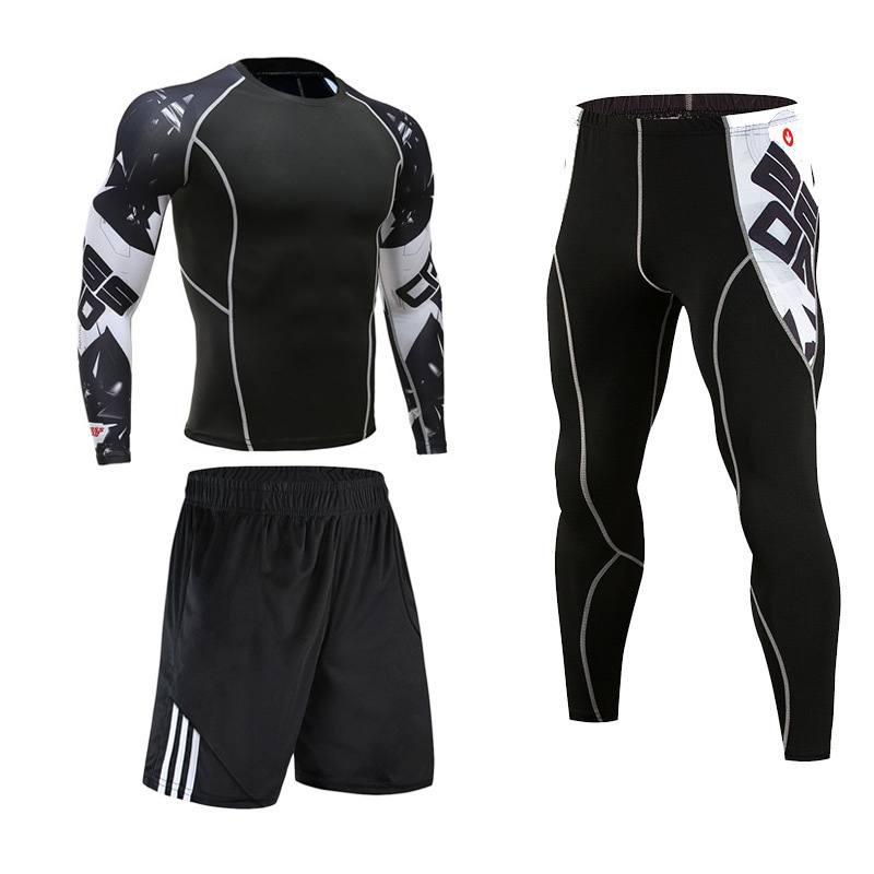 Sports suit Men's Tight Long Sleeve Men's Fitness Quick-drying Clothes Sportswear Quick-drying PRO Basketball Training Suit