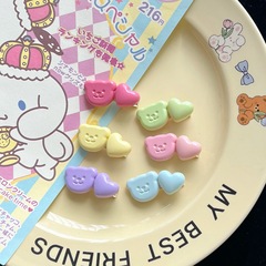 Gentle Cream-Colored Heart-Shaped Teddy Bear Duck Bill Clip, Sweet Teenager Heart Style Bangs Clip, Korean Student Side Head Accessory