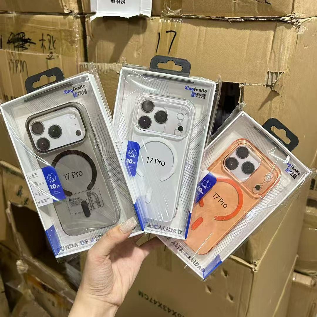 Suitable for Apple 17Promax Transparent Magnetic Phone Case, Huawei Mate80 Ice-Clear Xiaomi 17Pro Wireless Charging