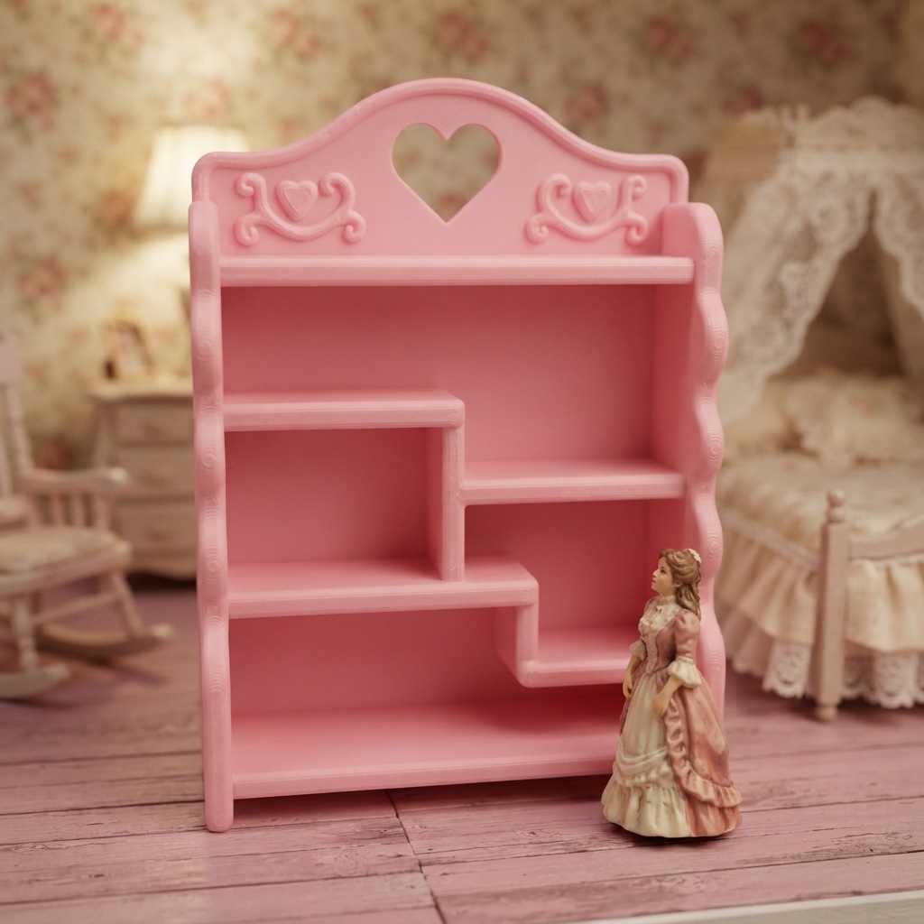 1:12 Mini Bookshelf, Playhouse Dollhouse Decoration, Girl's Realistic Model, Miniature Cute Cartoon Style
