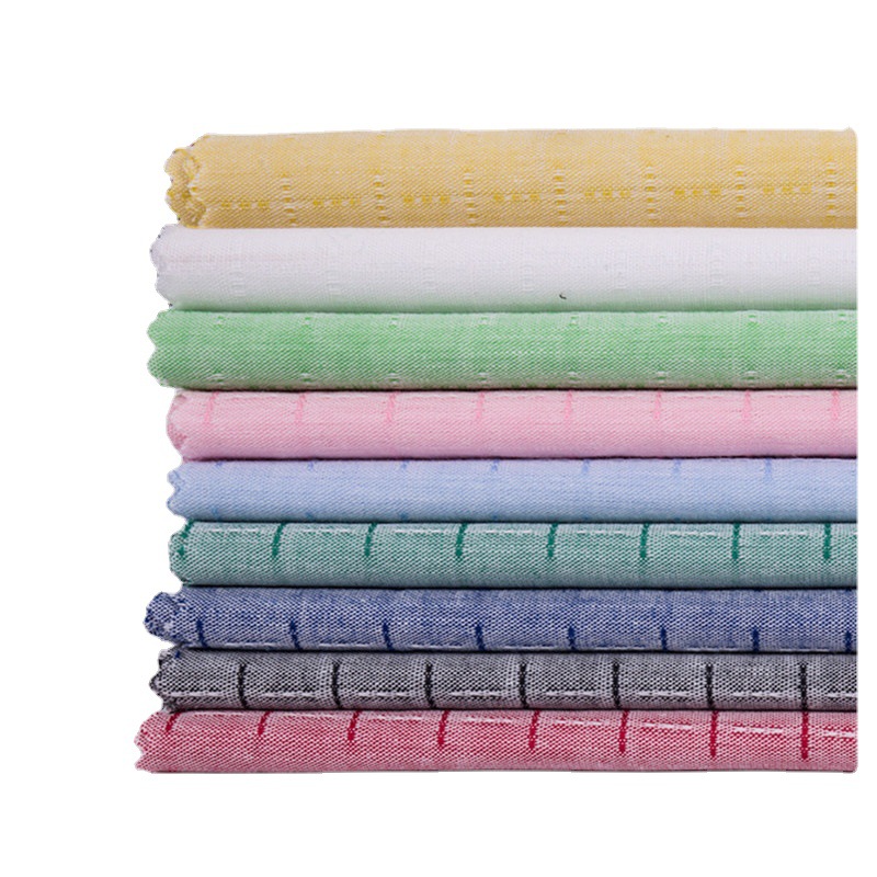 厂家现货 40s色织提花全棉衬衫面料 儿童秋装打底服装提花布