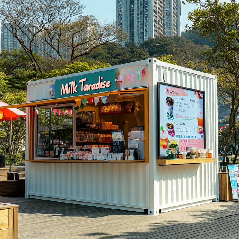 Tienda de contenedores en línea tienda de té de leche personalizada tienda de café quiosco móvil punto escénico mercado nocturno barraca casa móvil